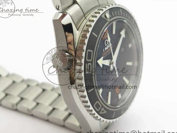 0415 Planet Ocean Pro 45mm OMF 1:1 Best Edition Orange Marker On SS Bracelet A8500 (Black Balance Wheel) Durable 8141